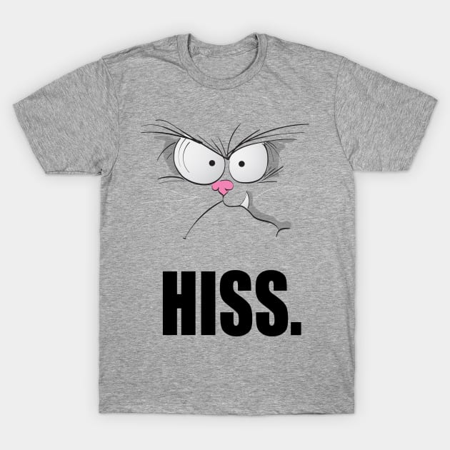 hiss, funny t-shirt cat design T-Shirt by Kerrycartoons